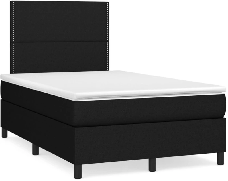 Κρεβάτι Boxspring με Στρώμα Μαύρο 120x190 εκ. Υφασμάτινο Μαύρο 3269876