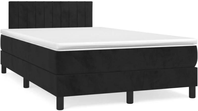 Κρεβάτι Boxspring με Στρώμα Μαύρο 120x190 εκ. Βελούδινο Μαύρο 3269851