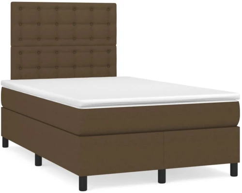 Κρεβάτι Boxspring με Στρώμα Σκούρο Καφέ 120x190 εκ Υφασμάτινο Καφέ 3269912