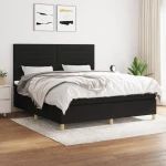 Κρεβάτι Boxspring με Στρώμα Μαύρο 180x200 εκ. Υφασμάτινο Μαύρο 3142435