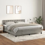 Κρεβάτι Boxspring με Στρώμα Ανοιχτό Γκρι 180x200 εκ. Βελούδινο Γκρι 3141557