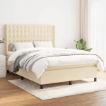 Κρεβάτι Boxspring με Στρώμα Κρεμ 140x190 εκ. Υφασμάτινο Κρεμ 3131750