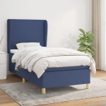 Κρεβάτι Boxspring με Στρώμα Μπλε 90x200 εκ.Υφασμάτινο Μπλε 3128339
