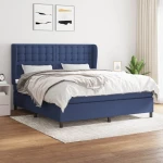 Κρεβάτι Boxspring με Στρώμα Μπλε 160x200 εκ. Υφασμάτινο Μπλε 3128299
