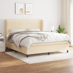 Κρεβάτι Boxspring με Στρώμα Κρεμ 160x200 εκ. Υφασμάτινο Κρεμ 3128138