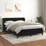 Κρεβάτι Boxspring με Στρώμα Μαύρο 140x200 εκ. Βελούδινο Μαύρο 3127735