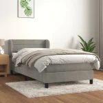 Κρεβάτι Boxspring με Στρώμα Ανοιχτό Γκρι 100x200 εκ. Βελούδινο Γκρι 3127535