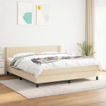 Κρεβάτι Boxspring με Στρώμα Κρεμ 160x200 εκ. Υφασμάτινο Κρεμ 3129886