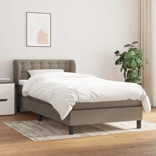 Κρεβάτι Boxspring με Στρώμα Taupe 90x190 εκ.Υφασμάτινο μπεζ-γκρι 3126529