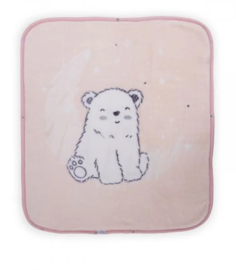Κουβέρτα Aγκαλιάς-Yπνόσακος Bελουτέ 75x100 Kikka Boo Pink Polar Bear
