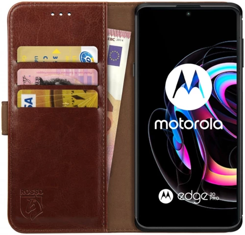 Rosso Element PU Θήκη Πορτοφόλι Motorola Edge 20 Pro - Brown (8719246331275)