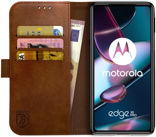 Rosso Element PU Θήκη Πορτοφόλι Motorola Edge 30 Pro - Brown (8719246358449)