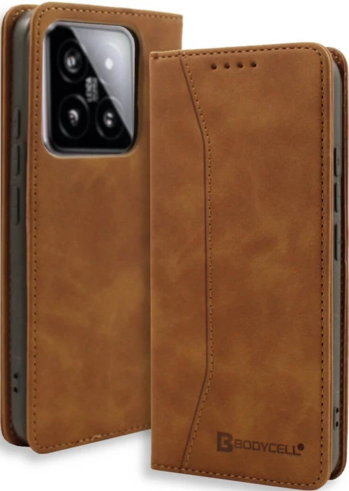 Θήκη Πορτοφόλι - Xiaomi 14 - Bodycell Book Case - Brown (5206015073311)