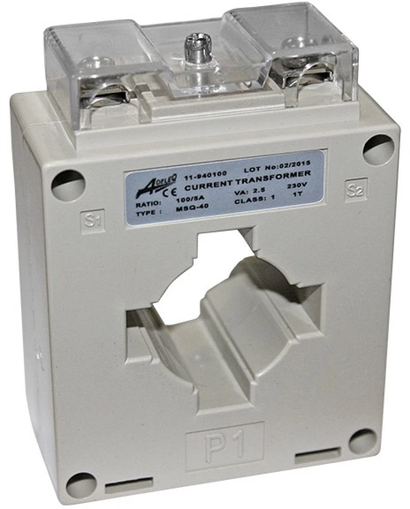 Adeleq Μετασχηματιστής Εντάσεως Μπάρας Φ40 220V 100-5Α 11-940100
