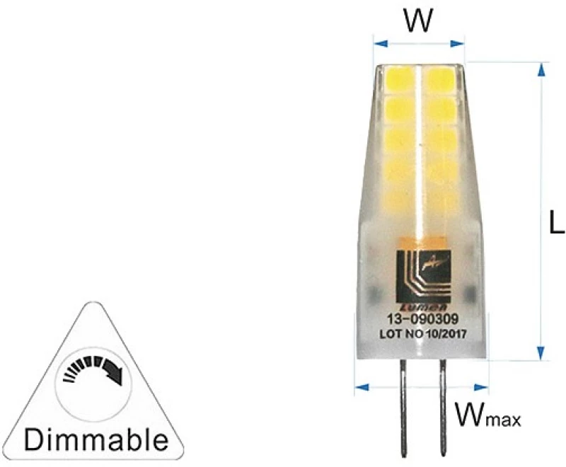 Adeleq Led Λάμπα Σιλικόνης Mat Smd G4 3W 12Vac-Dc Ντιμαριζόμενο Ψυχρό 13-090309