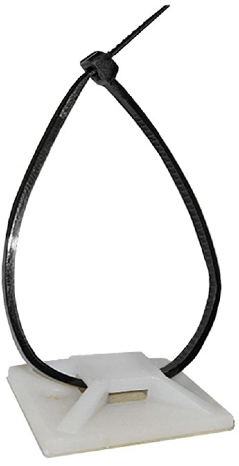 Adeleq Αυτοκόλλητες Βάσεις Δεματικών 100Tμχ. 29x29mm Λευκό 19-28280