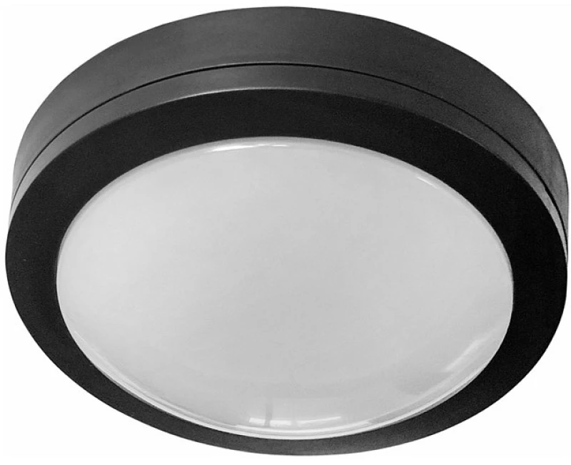 Adeleq Led Πλαφονιέρα Pc Στρογγυλή Φ230Mm 18W 4000K Ip65 Μαύρη 21-230181