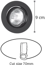 Χωνευτό σποτ από μαύρο μέταλλο 1XGU10 D:9cm (43277-Μαύρο)