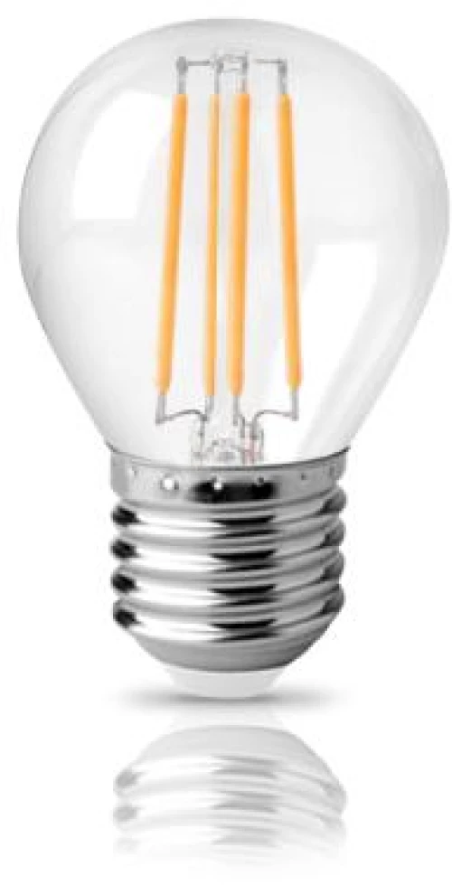 ΛΑΜΠΑ LED FILAMENT ΣΦΑΙΡΙΚΟ E27 220-240V 6W 490lm 2800K ΔΙΑΦΑΝΟ