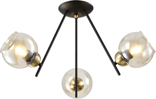 RICK CHANDELIER 3XE27 MATT BLACK/BRONZE