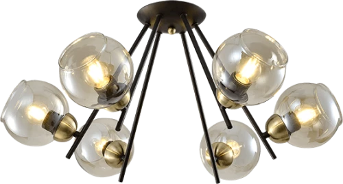 RICK CHANDELIER 6XE27 MATT BLACK/BRONZE