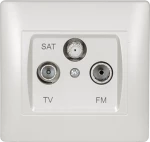 RHYME TV+FM+SAT SOCKET WHITE METALLIC