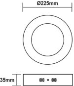ΛΕΥΚΟ ΣΤΡΟΓΓΥΛΟ LED ΠΑΝΕΛ ΟΡΟΦΗΣ 18W 3000K 1700Lm Φ209mm 230V AC Ra80