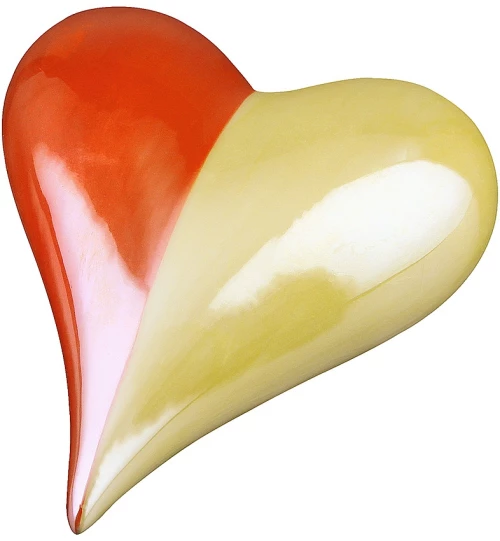 Διακοσμητικό ArteLibre Καρδιά Κόκκινο/Κίτρινο Κεραμικό 2.5x7.5x9cm