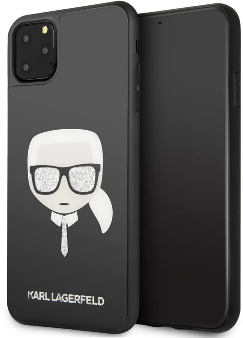 Karl Lagerfeld "glitter Head" Double Layer Hard Case Θήκη Προστασίας – Iphone 11 pro max (Black – Klhcn65dlhbk)