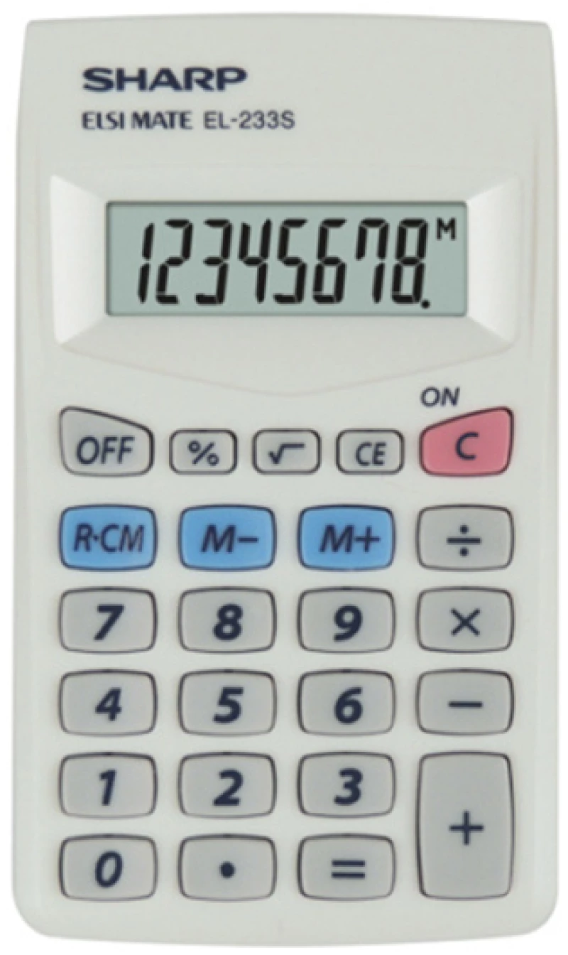 Αριθμομηχανή SHARP EL-233S WH POCKET (8 ΨΗΦΙΩΝ) σε λευκό Χρώμα 4974019023014