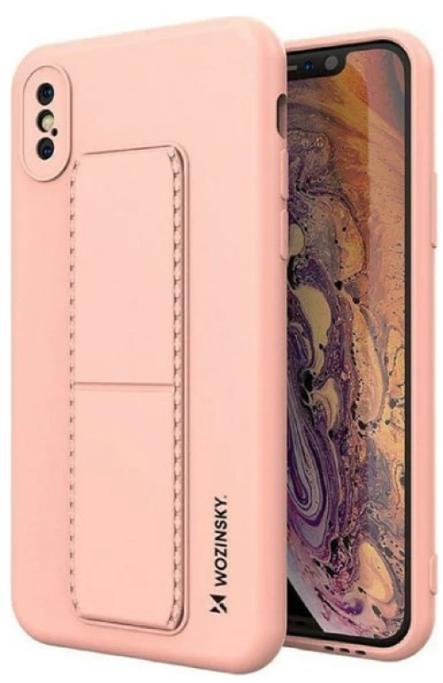 Wozinsky Kickstand Flexible Θήκη Σιλικόνης iPhone XS Max Ροζ / Χρυσό