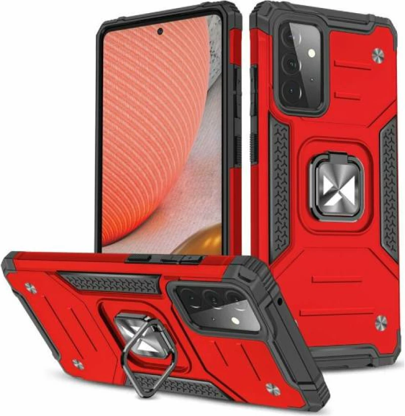 Wozinsky Θήκη Ring Armor Kickstand Samsung Galaxy A72 4G Χρώματος Κόκκινο