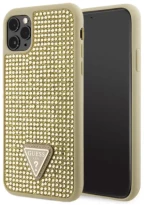 Guess® Rhinestones Triangle Metal Logo Collection iPhone 11 Pro Max - Χρυσό (GUHCN65HDGTPD)