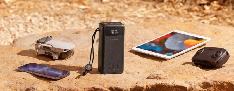 VEGER® V55001 Power Bank  50.000mah PD22.5W με 3 Θύρες USB-A , USB-Micro, USB-C Μαύρο