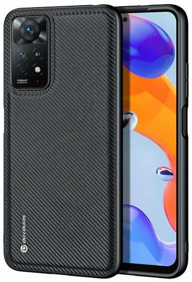 Dux Ducis® Σειρά Fino Θήκη Πλάτης Σιλικόνης / Ύφασμα Xiaomi Redmi Note 11 Pro 4G/5G - Μαύρο