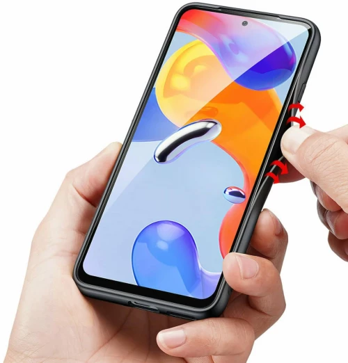 Dux Ducis® Σειρά Fino Θήκη Πλάτης Σιλικόνης / Ύφασμα Xiaomi Redmi Note 11 Pro 4G/5G - Μαύρο