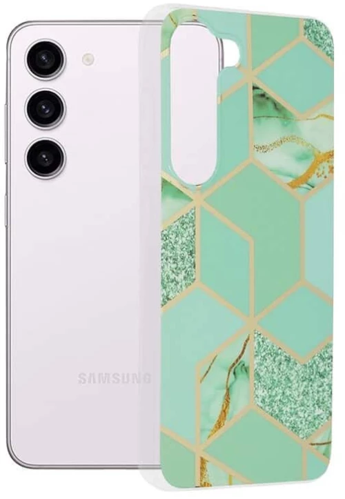 Techsuit® Σιλικόνης Hard Case Marble Series Samsung Galaxy S23 Plus Πράσινο Βεραμάν