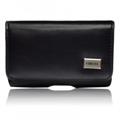 Δερμάτινη Θήκη Ζώνης για Κινητά έως 4 ίντσες Χρώματος Μαύρο