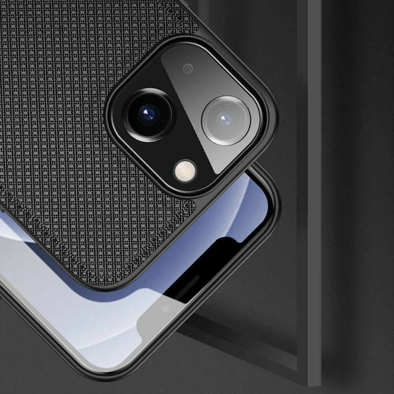 Dux Ducis® Σειρά Fino Θήκη Πλάτης Σιλικόνης / Ύφασμα iPhone 13 Μαύρο