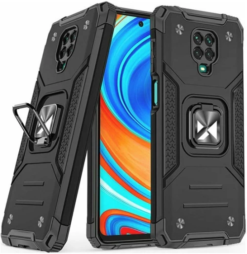Wozinsky Θήκη Ring Armor Kickstand Xiaomi Note 9 Χρώματος Μαύρο