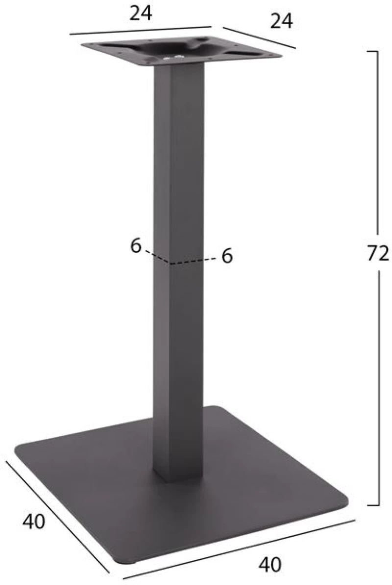 ΒΑΣΗ ΜΕΤΑΛΛΙΚΗ ΓΚΡΙ 40X40X72Υεκ. FB9414.20