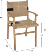 ΠΟΛΥΘΡΟΝΑ RUBBERWOOD ΚΑΙ ΣΧΟΙΝΙ 62,5x60x88Yεκ.FB99324.01