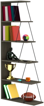 ΒΙΒΛΙΟΘΗΚΗ FB92241.13 OLIVE GREY ME ΜΑΥΡΕΣ ΒΕΡΓΕΣ 65x22-24x146Υεκ.