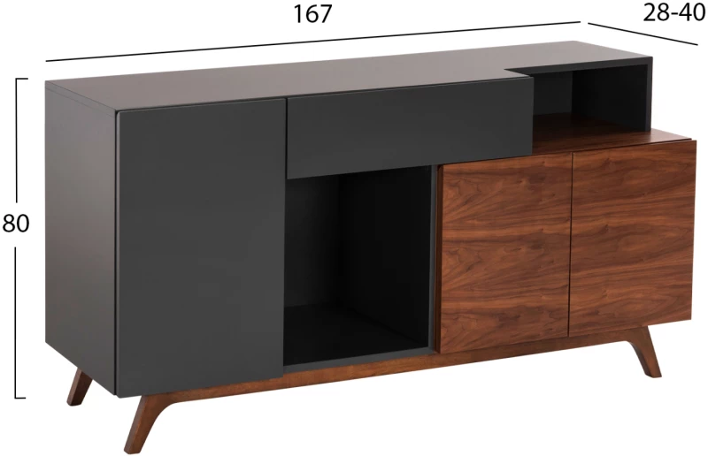 ΜΠΟΥΦΕΣ FB99747 MDF ΜΕ ΚΑΡΥΔΙ & ΣΚΟΥΡΟ ΓΚΡΙ ΚΑΠΛΑΜΑ 167x28-40x80Υεκ.