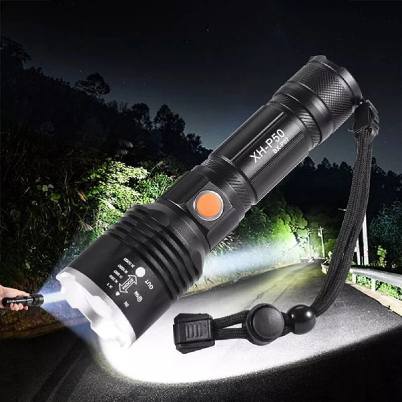 Επαναφορτιζόμενος φακός XH-P50 1500 lumens - Glare flashlight 20736