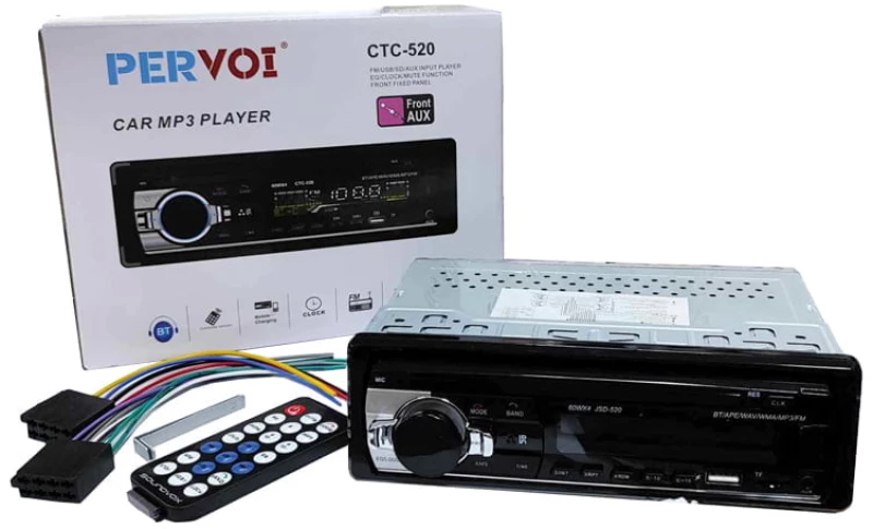 PerVoi MP3 player αυτοκινήτου USB, SD, FM, BT, Clock, Aux CTC-520 - Car MP3 player 014371