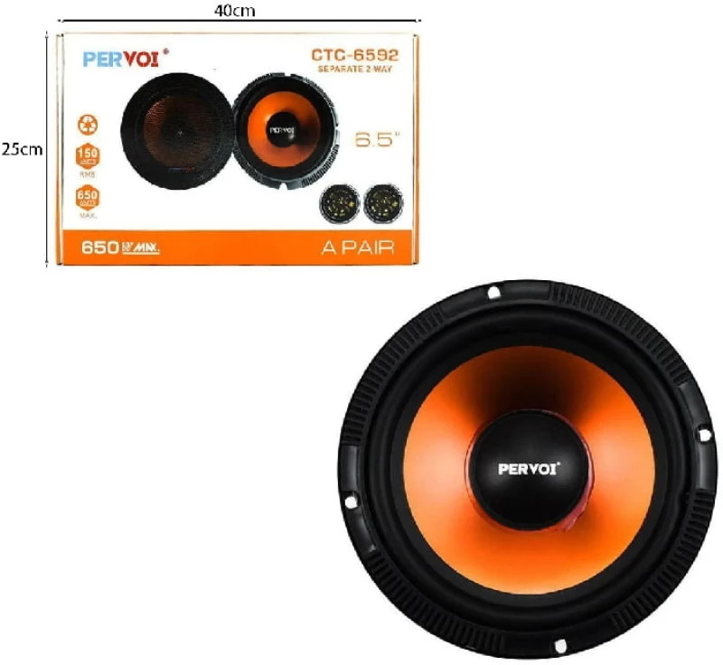Pervoi Σετ Ηχεία Αυτοκινήτου 6.5" με 150W RMS (Midrange) CTC-6592 - Drive Midrange Car Speaker Z891007