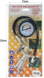 Πιστόλι αέρος ελαστικών με μανόμετρο - Inflator and gauge kit 58072