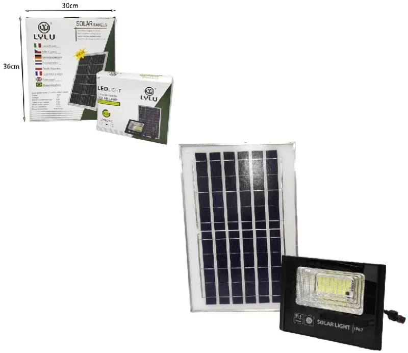 LYLU Ηλιακός προβολέας με τηλεχειριστήριο 100W LY6740 - Solar light Z694601