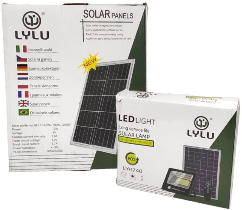 LYLU Ηλιακός προβολέας με τηλεχειριστήριο 100W LY6740 - Solar light Z694601
